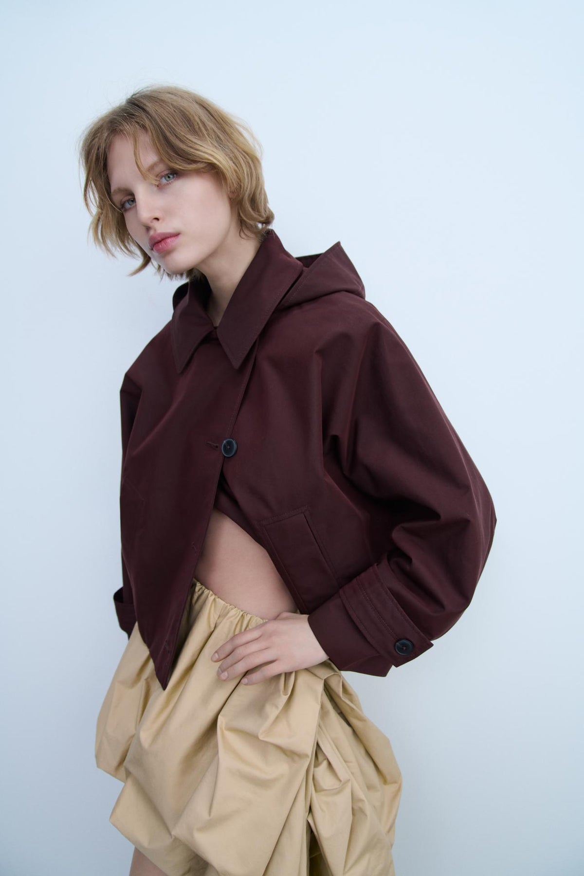HOODED TRENCH COAT