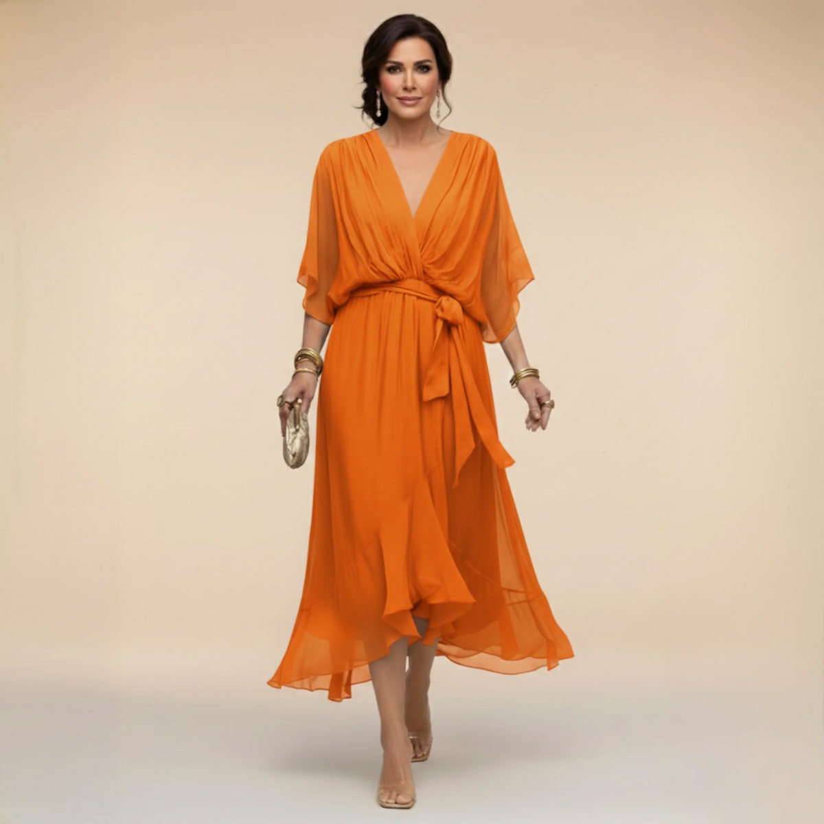 Monica - Chiffon V-Neck Dress