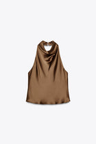 SATIN HALTER TOP