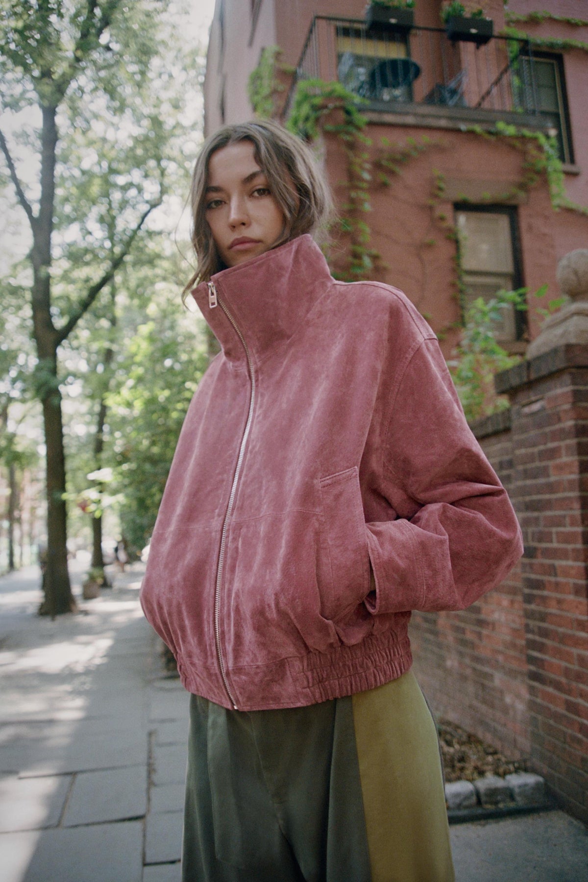Stand-Collar Bomber Jacket