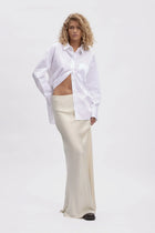 SATIN MIDI SKIRT