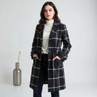 VALERIA | ELEGANT CHECKED WOOL COAT