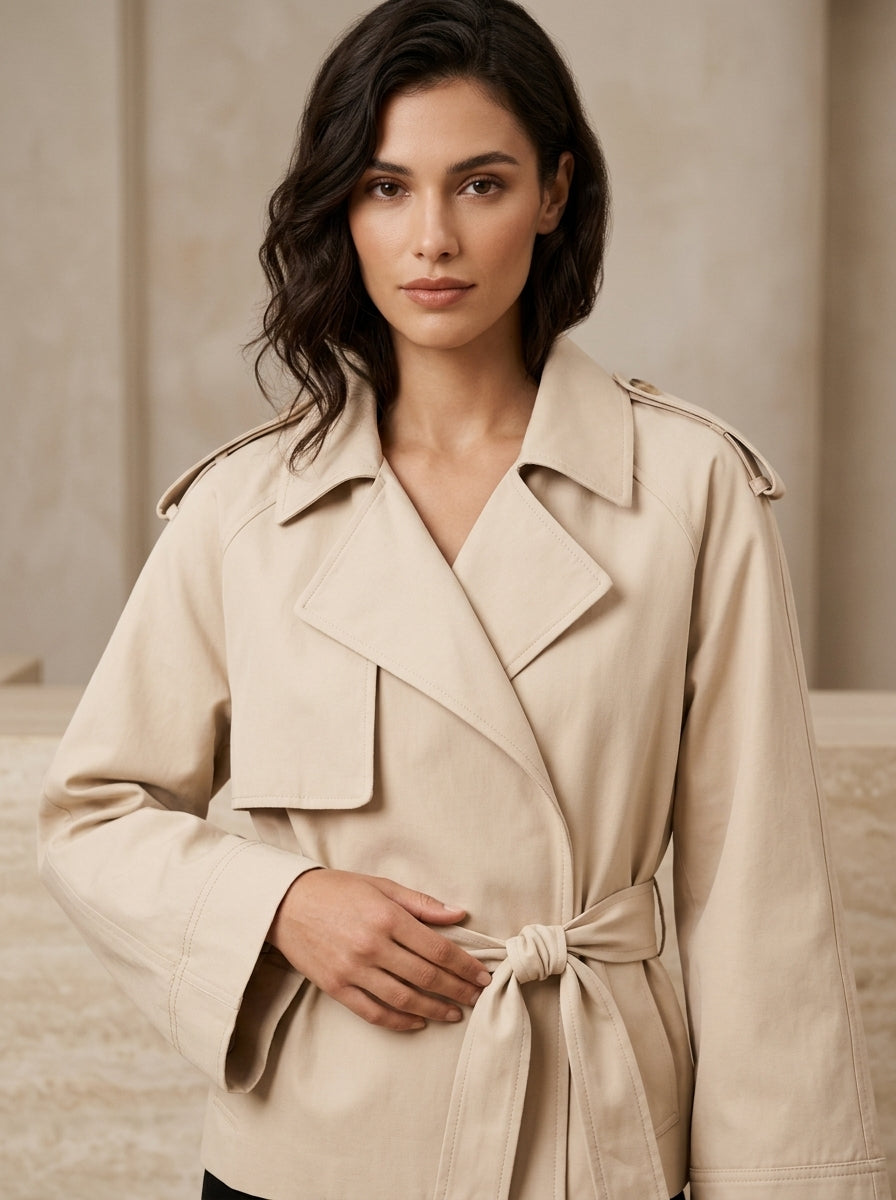 The Sloane Belted Short Trench
