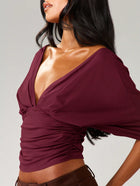 Elegant Off-Shoulder Twisted Wrap Top